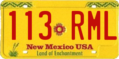 NM license plate 113RML
