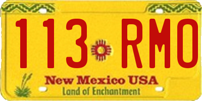 NM license plate 113RMO