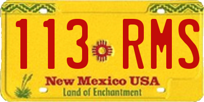 NM license plate 113RMS