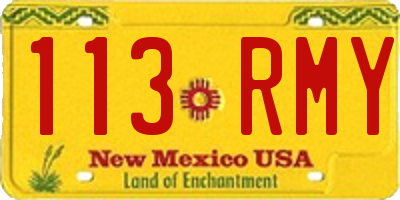 NM license plate 113RMY