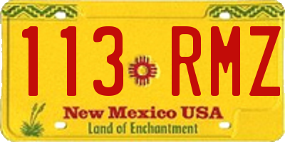 NM license plate 113RMZ