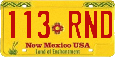 NM license plate 113RND