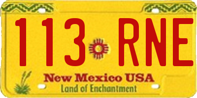 NM license plate 113RNE