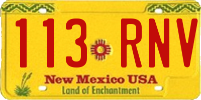 NM license plate 113RNV