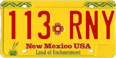 NM license plate 113RNY