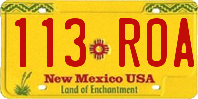 NM license plate 113ROA