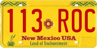 NM license plate 113ROC