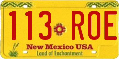 NM license plate 113ROE