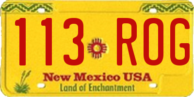 NM license plate 113ROG