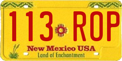 NM license plate 113ROP