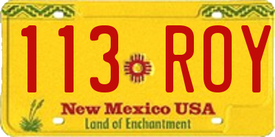 NM license plate 113ROY