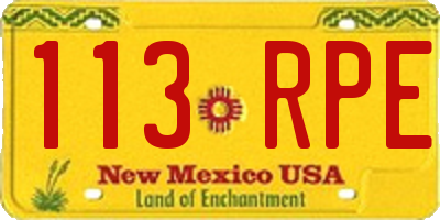 NM license plate 113RPE