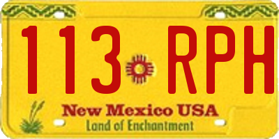 NM license plate 113RPH