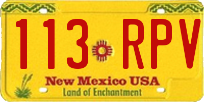 NM license plate 113RPV