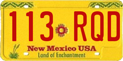 NM license plate 113RQD