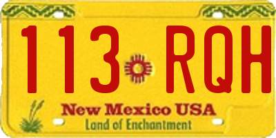 NM license plate 113RQH