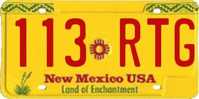 NM license plate 113RTG