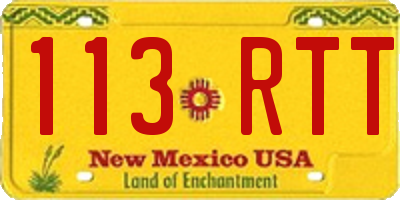 NM license plate 113RTT