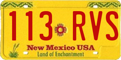 NM license plate 113RVS
