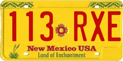 NM license plate 113RXE