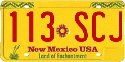 NM license plate 113SCJ