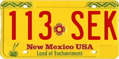 NM license plate 113SEK