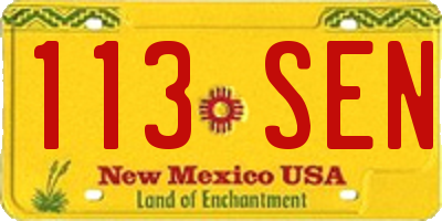 NM license plate 113SEN