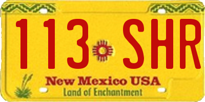 NM license plate 113SHR