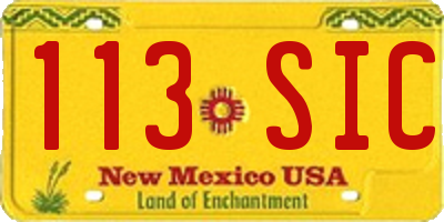 NM license plate 113SIC