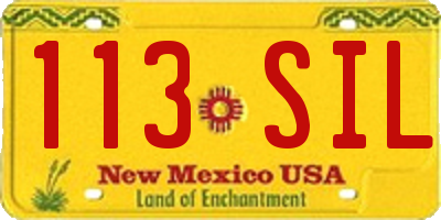 NM license plate 113SIL