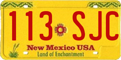 NM license plate 113SJC
