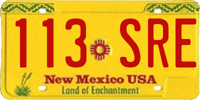 NM license plate 113SRE