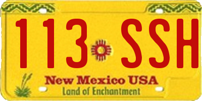 NM license plate 113SSH