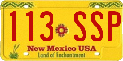 NM license plate 113SSP