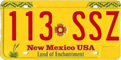 NM license plate 113SSZ