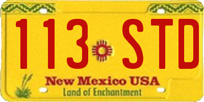 NM license plate 113STD