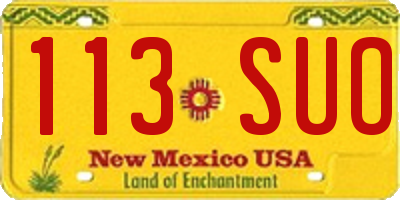 NM license plate 113SUO