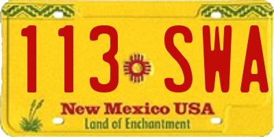 NM license plate 113SWA