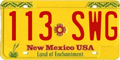 NM license plate 113SWG