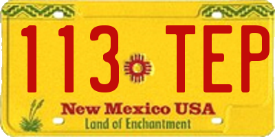 NM license plate 113TEP