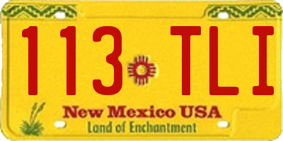 NM license plate 113TLI