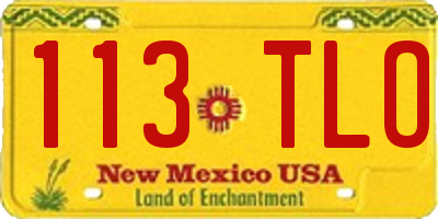 NM license plate 113TLO