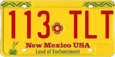 NM license plate 113TLT