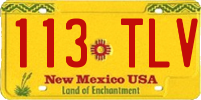 NM license plate 113TLV
