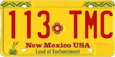 NM license plate 113TMC