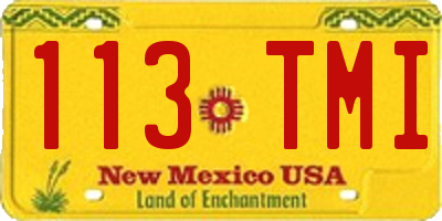 NM license plate 113TMI