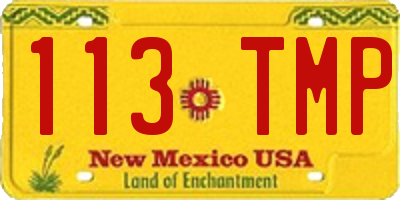 NM license plate 113TMP