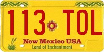 NM license plate 113TOL