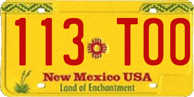NM license plate 113TOO