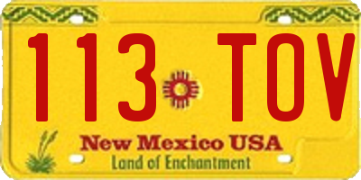 NM license plate 113TOV